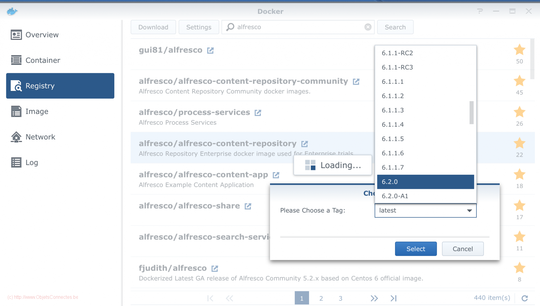 Alfresco_Synology_version_existante