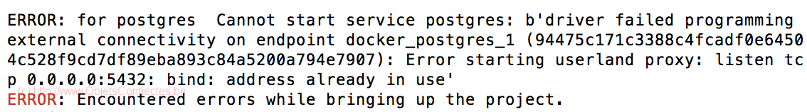 Docker Compose PostgreSQL Port Error