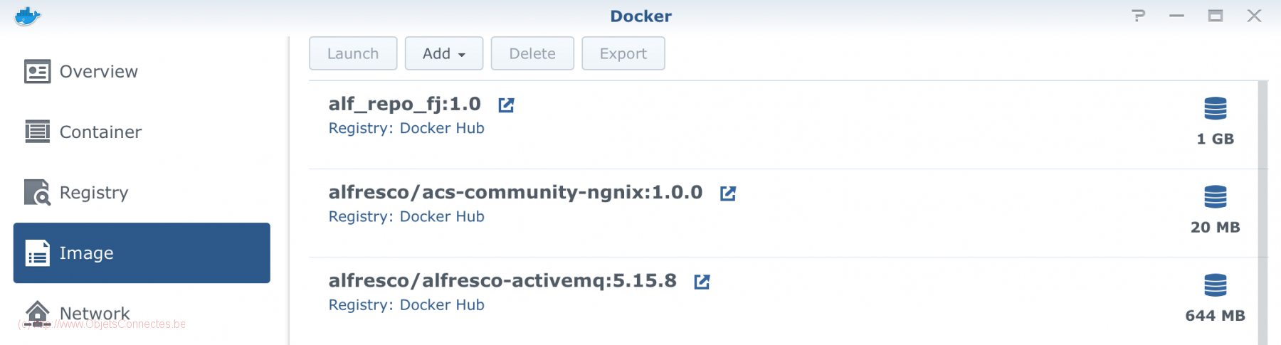 Image personnalisée Alfresco dans Docker