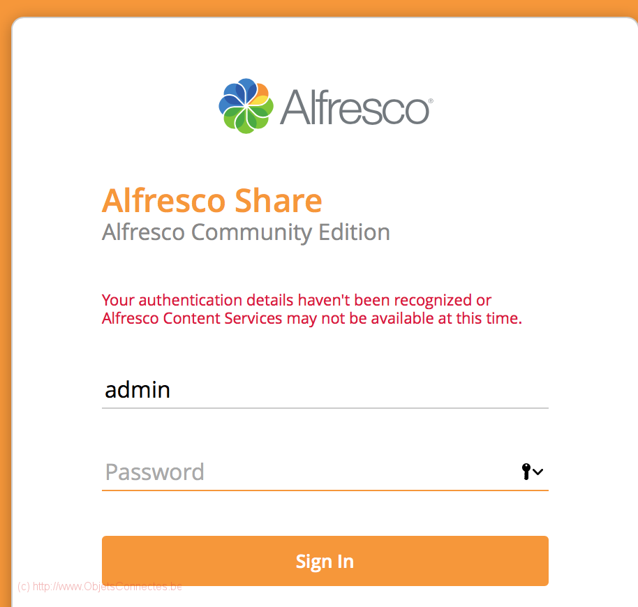 Synology DiskStation Alfresco login error