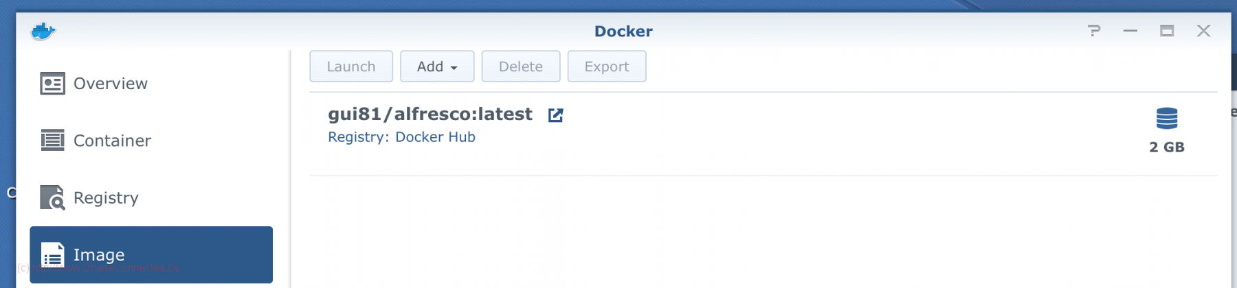 Synology DiskStation Docker Image Parametre