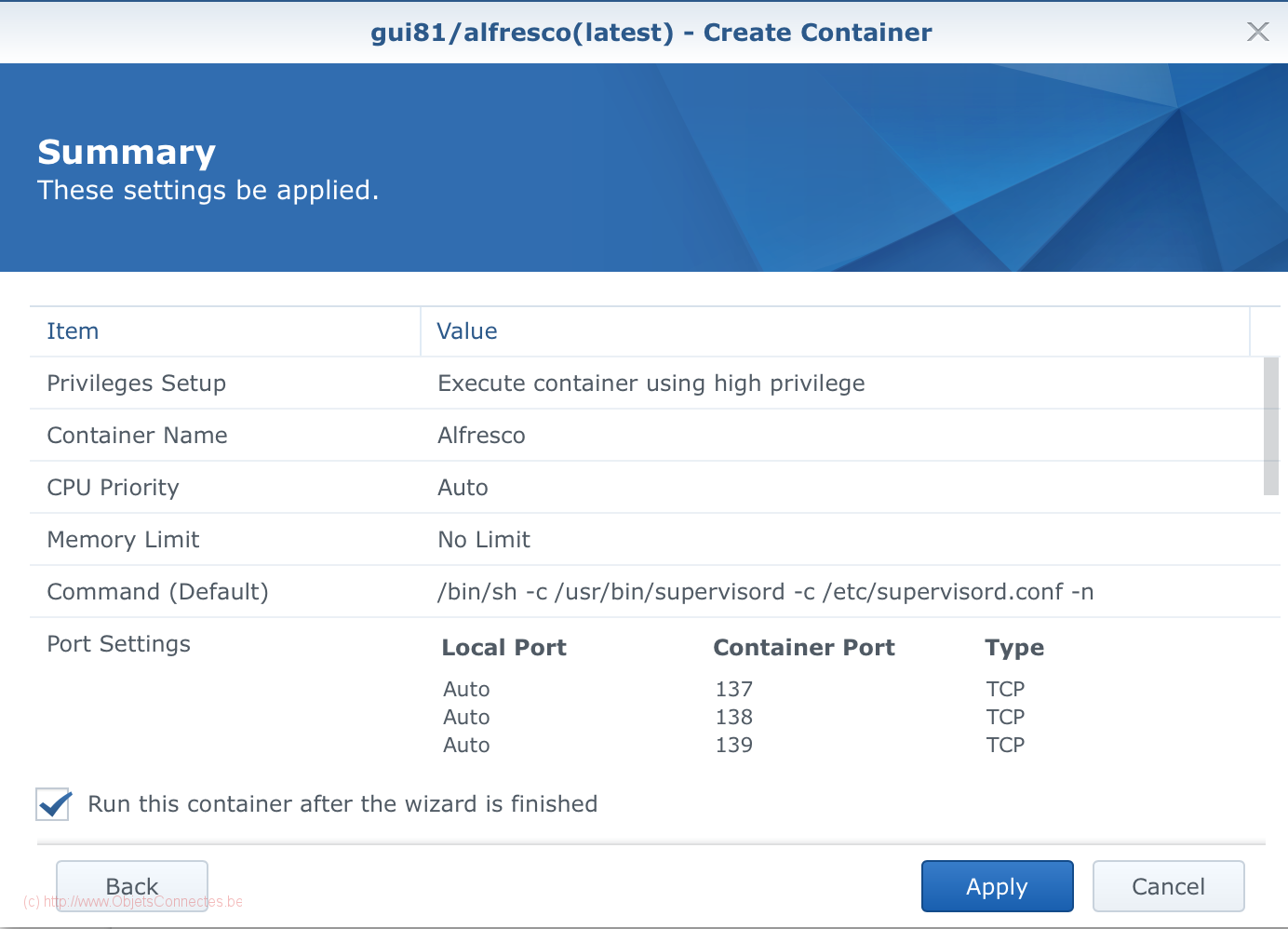 Synology DiskStation Docker Summary