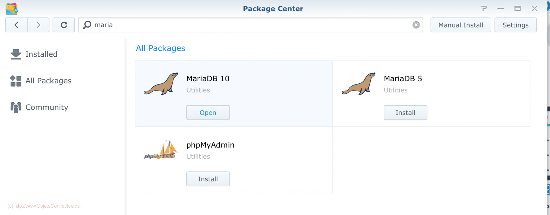 Synology DiskStation Maria DB Open