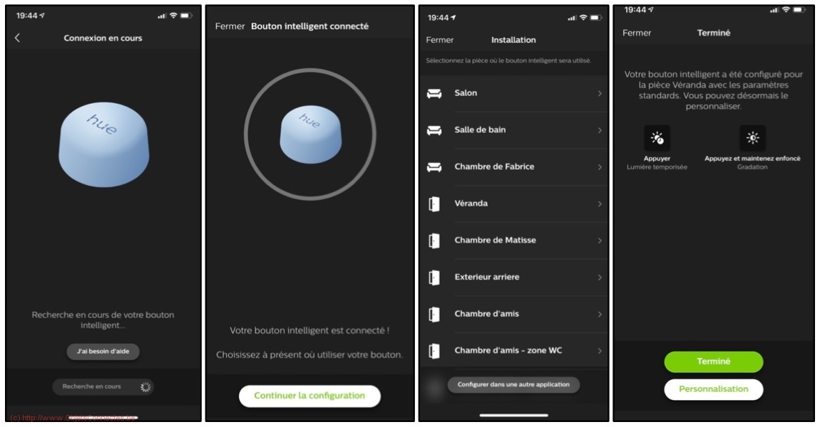 Bouton intelligent Philips Hue - Installation suite