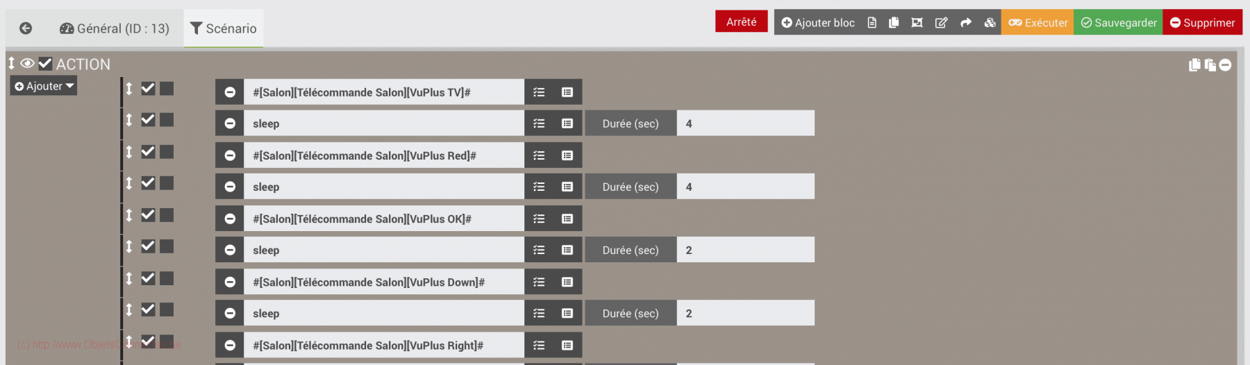 Broadlink et scénarios Jeedom