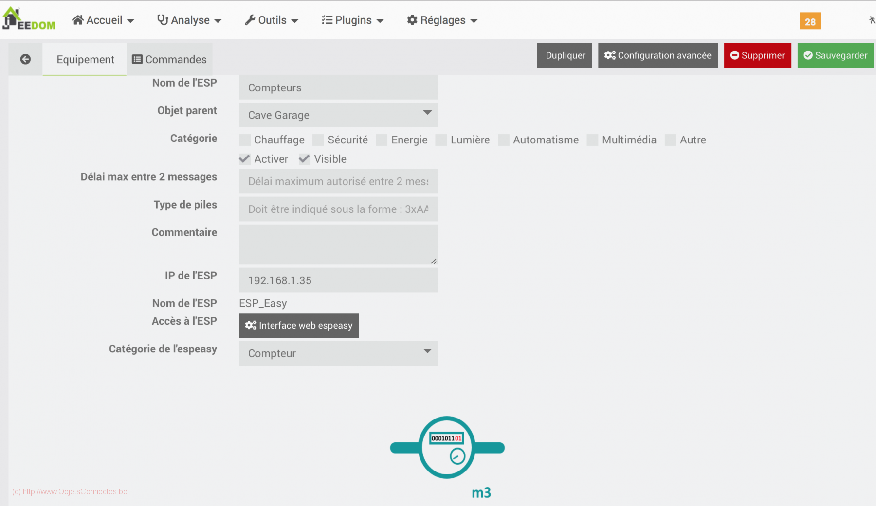 Device dans Jeedom du TRCT5000