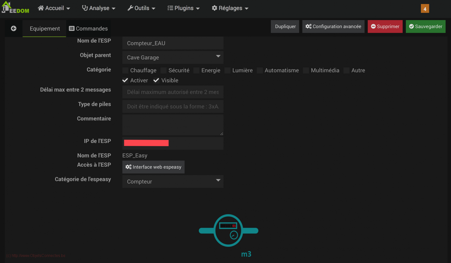 LJ18A3- Configuration dans Jeedom