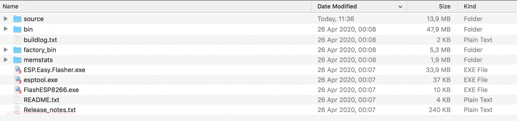 EspEasy contenu du fichier zip