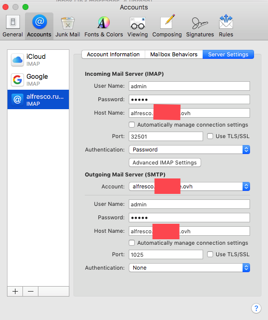 Alfresco SMTP