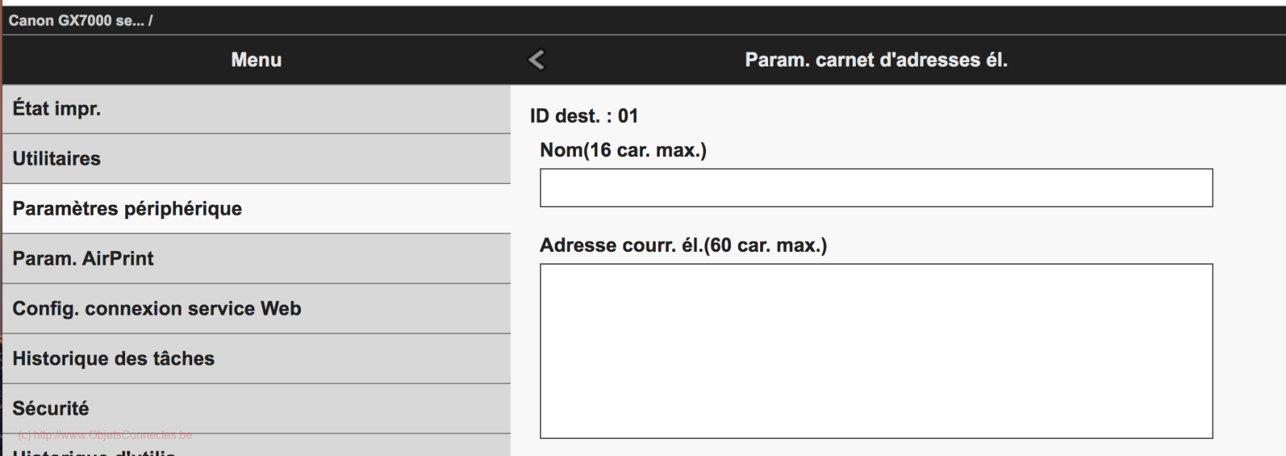 Canon-Maxify-gx7050-iPhone-Numériser-Carnet-Adresse-Ajouter