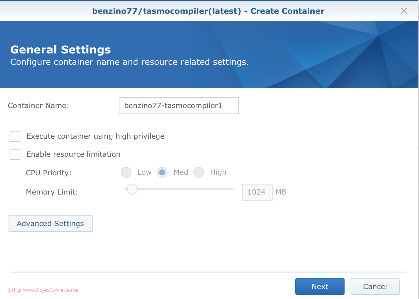 Tasmocompiler-Create-Container