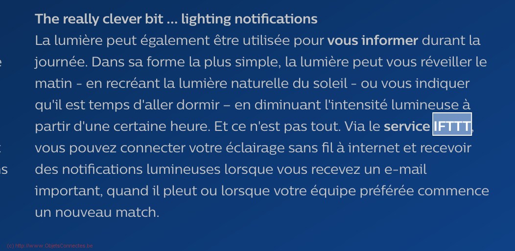 Philips Hue n'est pas IFTTT -